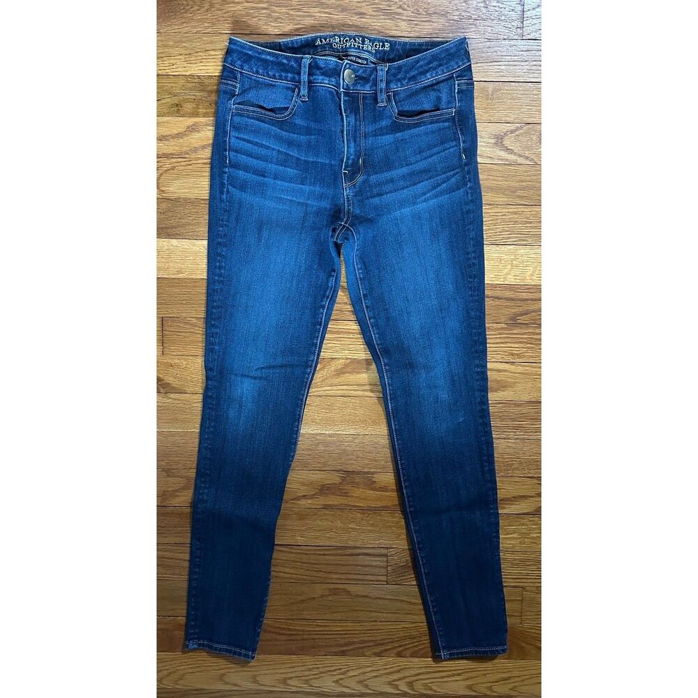 American Eagle 360 Super Stretch Hi-Rise Medium Blue Jegging Size 4
